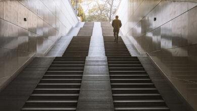 Climbing stairs is associated with an increase in life expectancy.  How many flights are enough?  : Shots